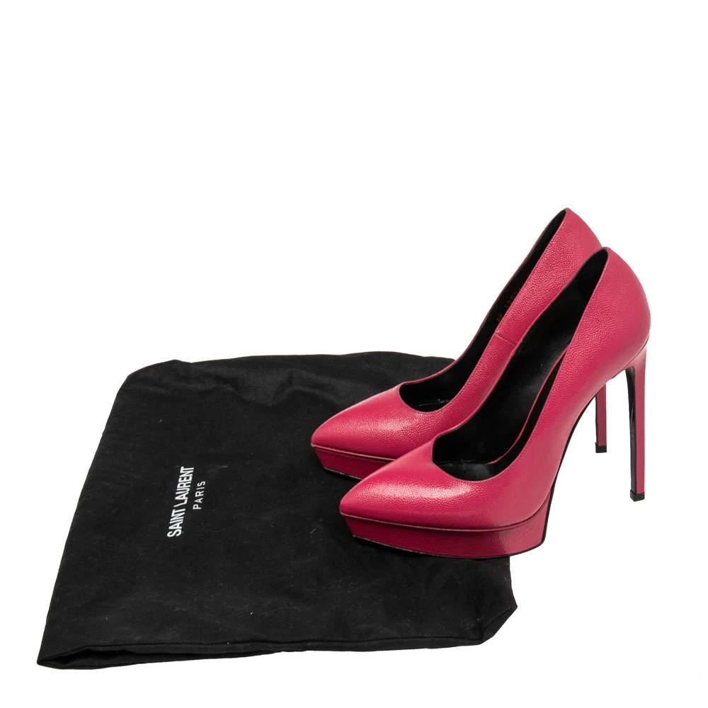 Saint Laurent Pink Leather Janis Pointed Toe Pumps Size 37 商品