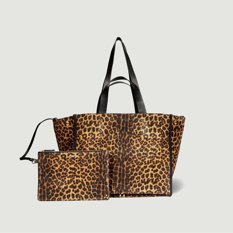 商品JÉRÔME DREYFUSS|Velvet crust bag with leopard print Léon M Leo chamois Jérôme Dreyfuss Paris,价格¥5971,第1张图片