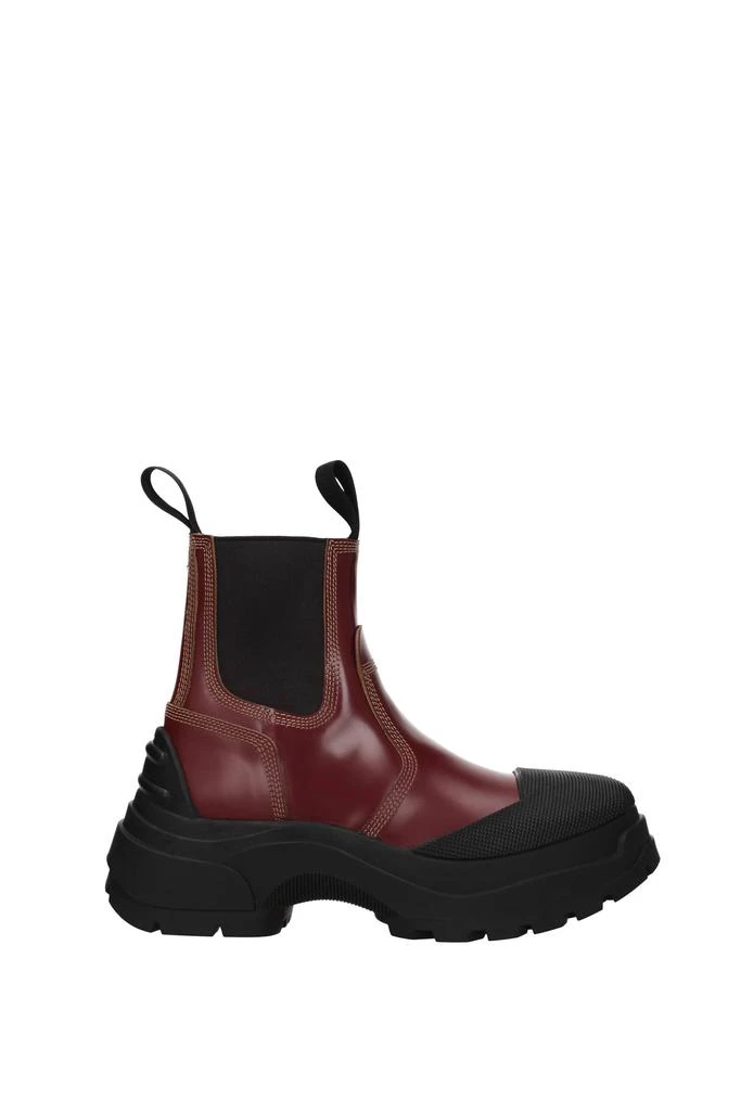 商品MAISON MARGIELA|Ankle boots Leather Red Bordeaux,价格¥3952,第1张图片