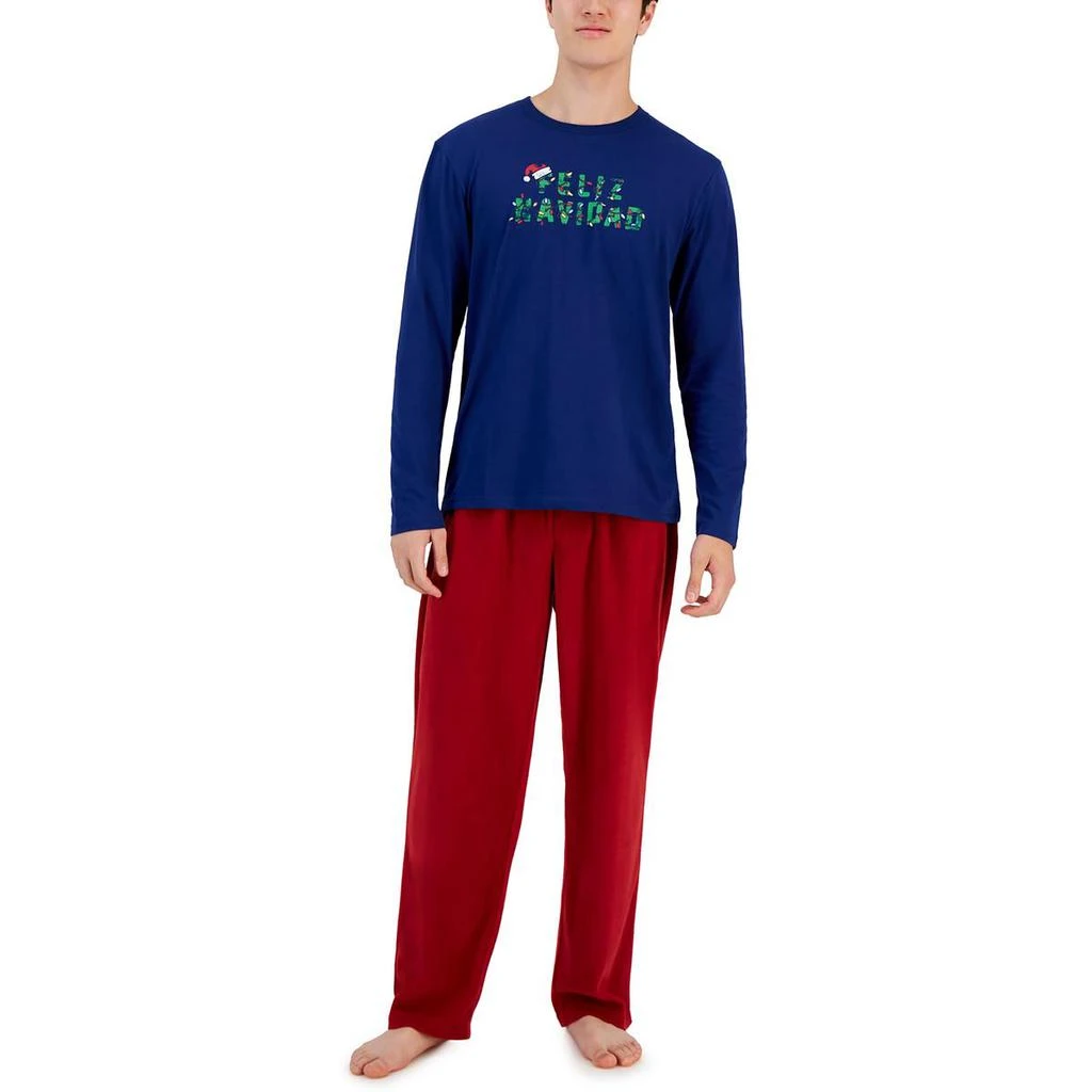 商品Club Room|Club Room Mens Feliz Navidad Fleece 2PC Pant Set,价格¥54,第1张图片