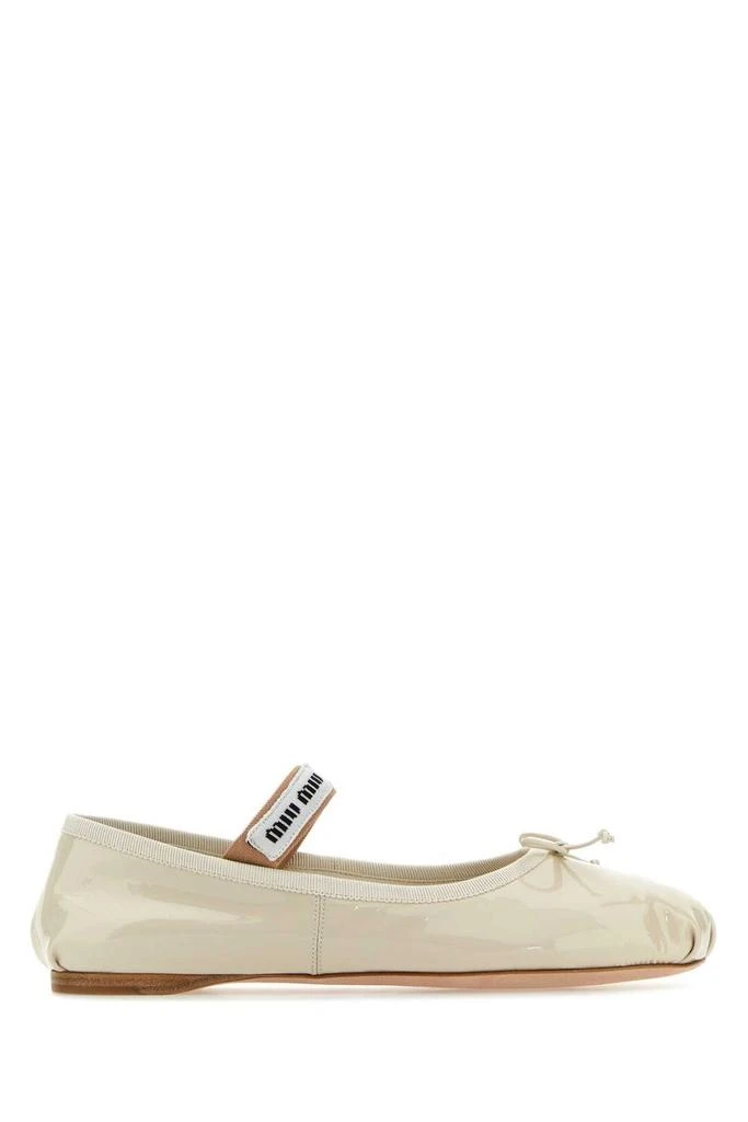 商品Miu Miu|Miu Miu Logo-Band Bow-Detailed Ballerina Shoes,价格¥5003,第1张图片