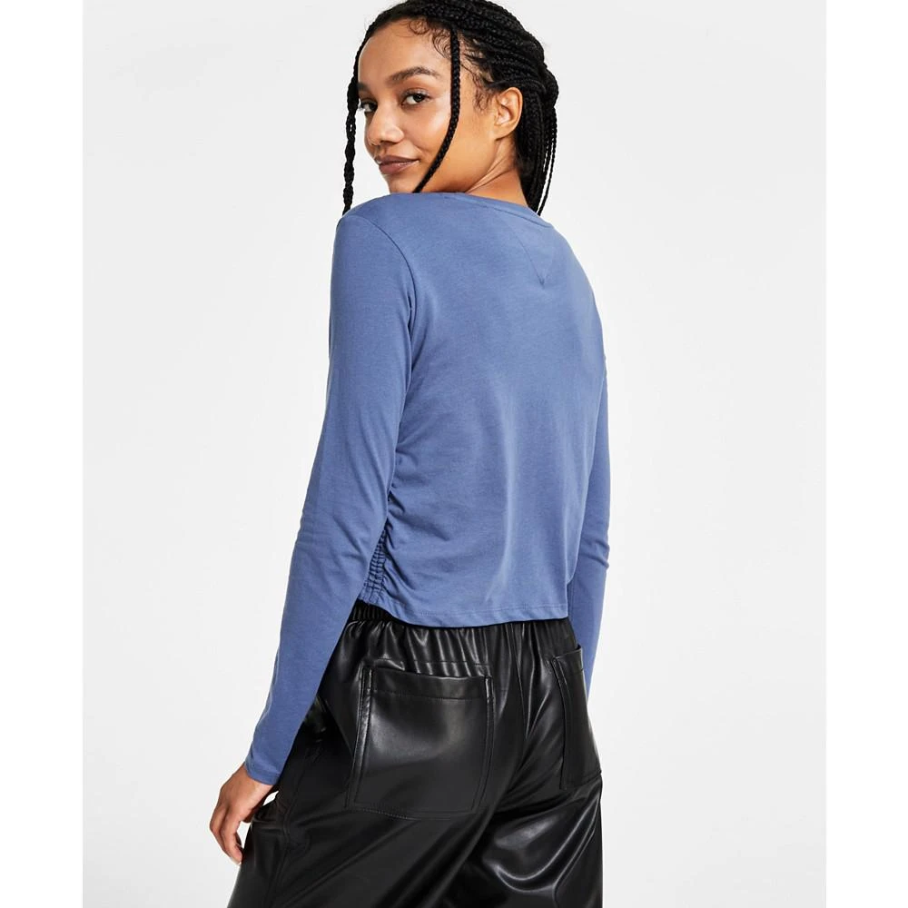 商品Tommy Jeans|Women's Side Ruched Foil Logo T-Shirt,价格¥66,第2张图片详细描述