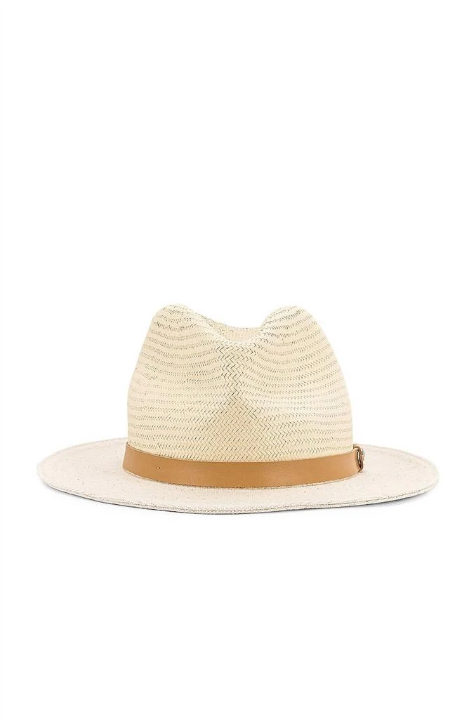 商品Rag & Bone|Rag & Bone - Women's Fedorah Brim Leather Trim Straw Hat,价格¥861,第1张图片