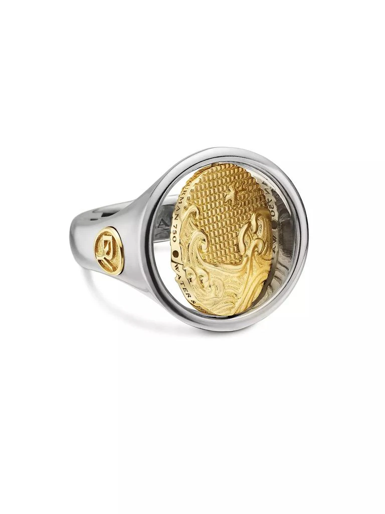 Water and Fire Duality Signet Ring in Sterling Silver 商品