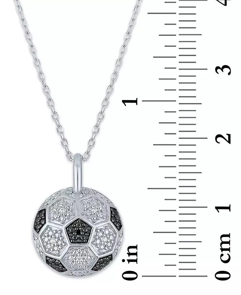 商品Macy's|Black & White Diamond Accent Soccer Ball Pendant Necklace in Sterling Silver, 16" + 2" extender,价格¥262,第5张图片详细描述