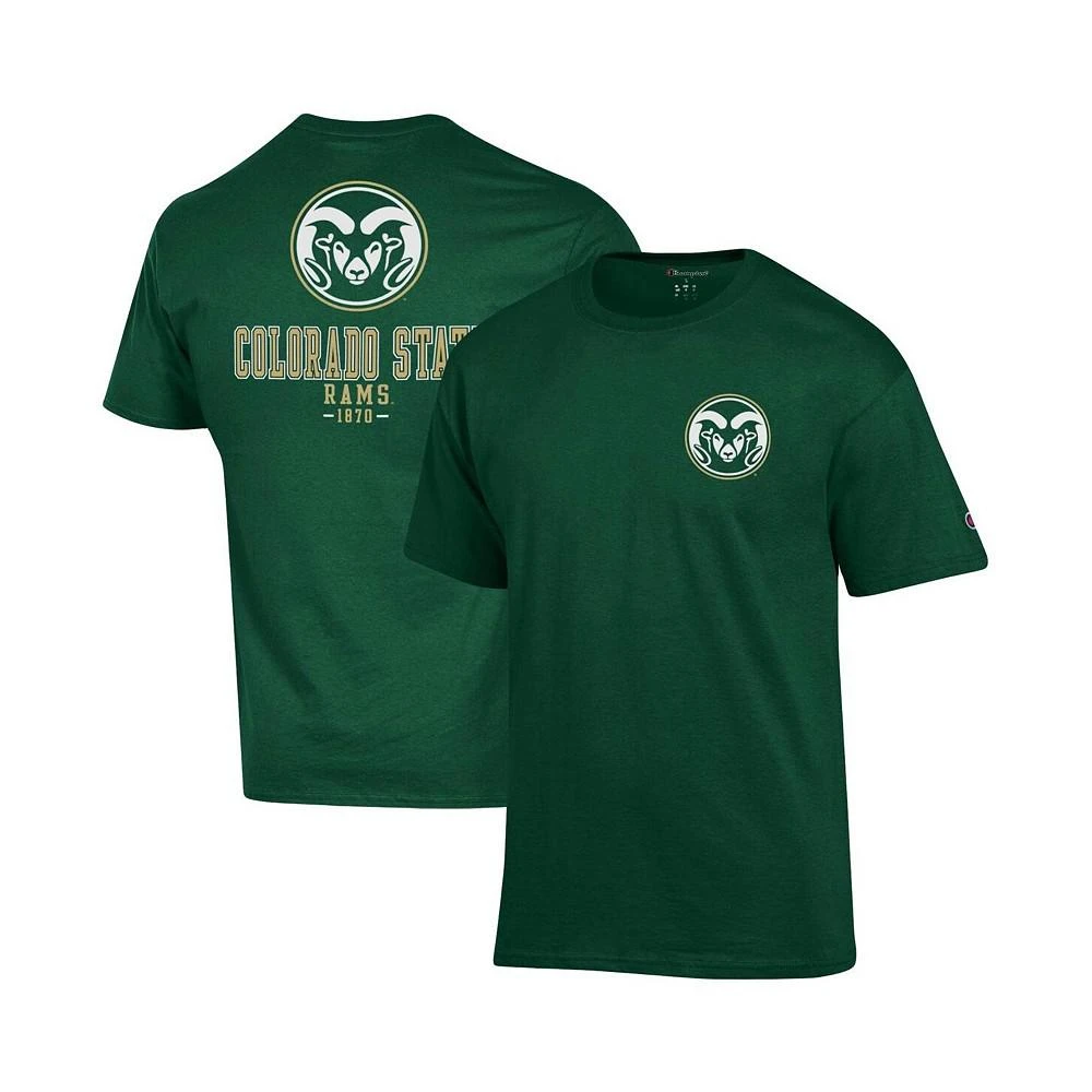 商品CHAMPION|Men's Green Colorado State Rams Stack 2-Hit T-shirt,价格¥256,第1张图片