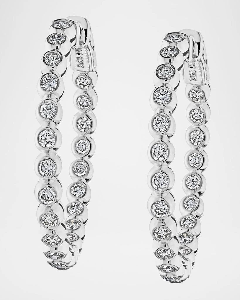 商品Cassidy Diamonds|18K White Gold Medium Diamond Hoop Earrings, 1",价格¥39038,第2张图片详细描述