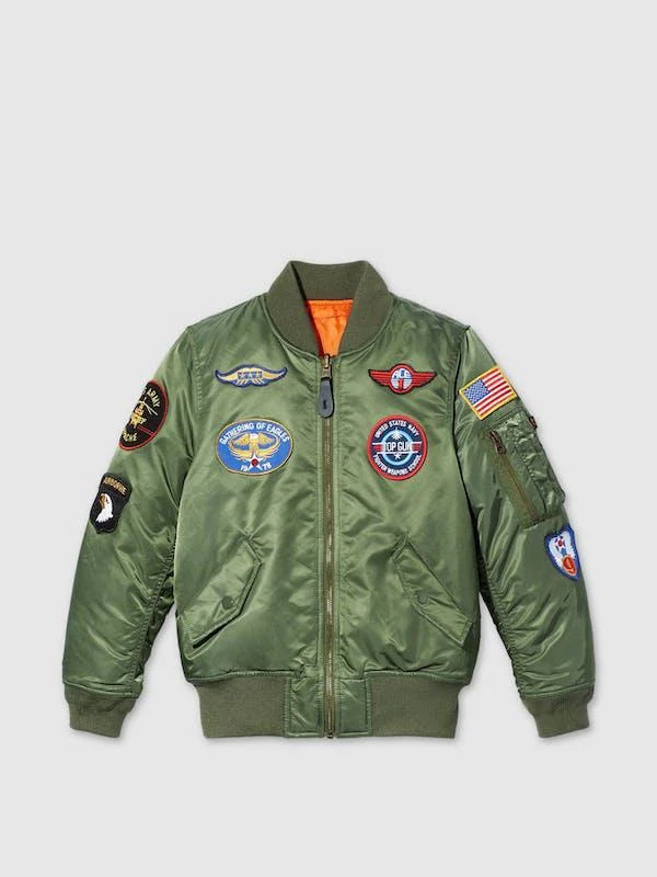 商品Alpha Industries|Youth Ma-1 Bomber Jacket W/ Patches,价格¥832,第1张图片详细描述