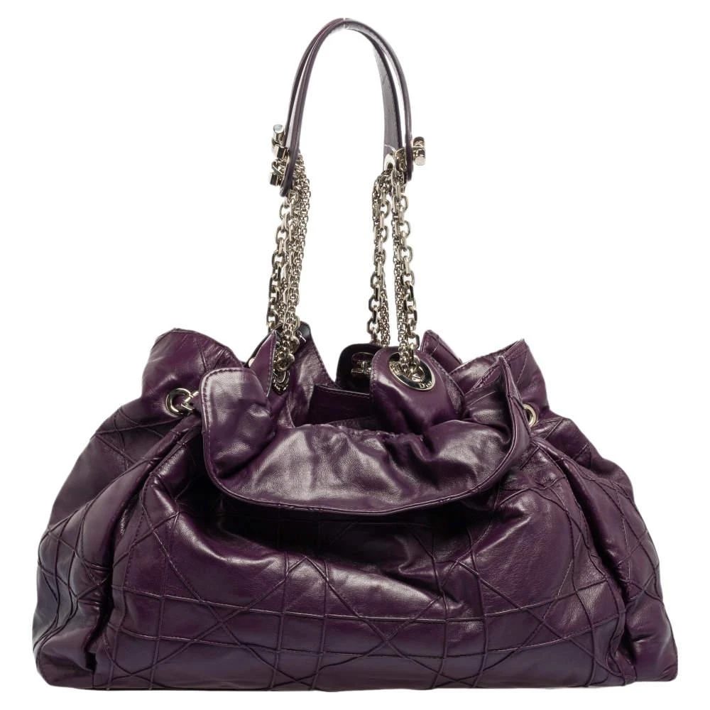 商品[二手商品] Dior|Dior Purple Cannage Leather Le Trente Tote,价格¥4232,第4张图片详细描述