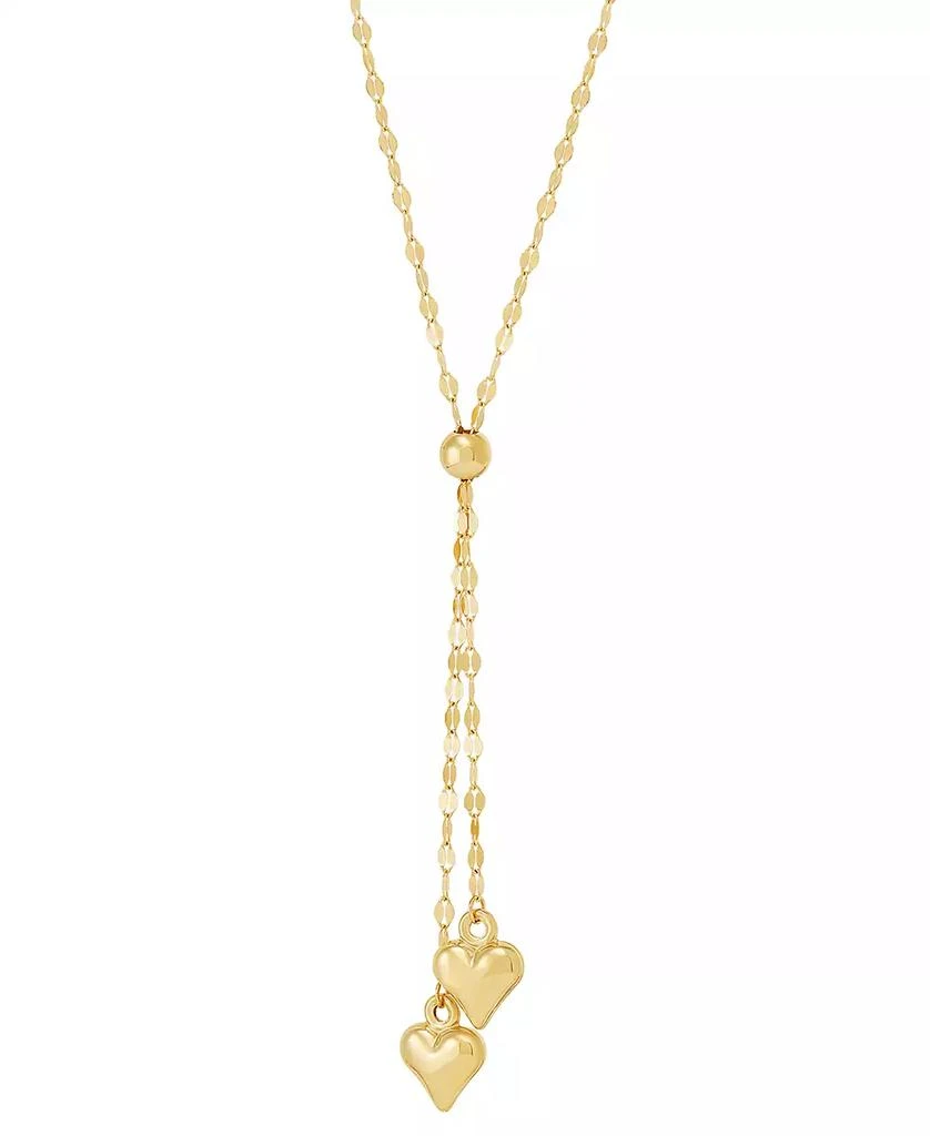 商品Macy's|Double Heart 18" Lariat Necklace in 10k Gold,价格¥842,第3张图片详细描述