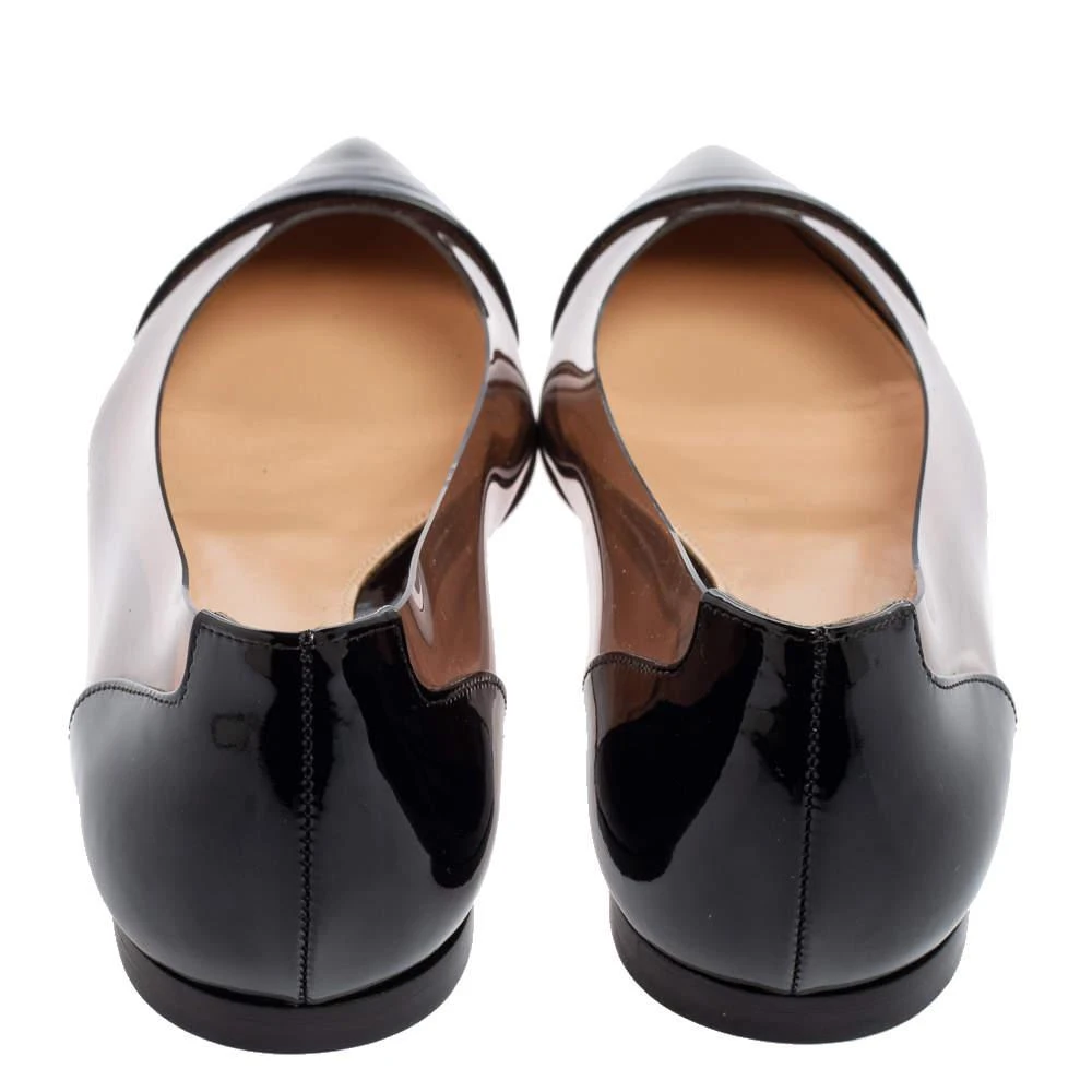 商品Gianvito Rossi|Gianvito Rossi Black Patent Leather and PVC Plexi Pointed-Toe Ballet Flats Size 37,价格¥3419,第5张图片详细描述