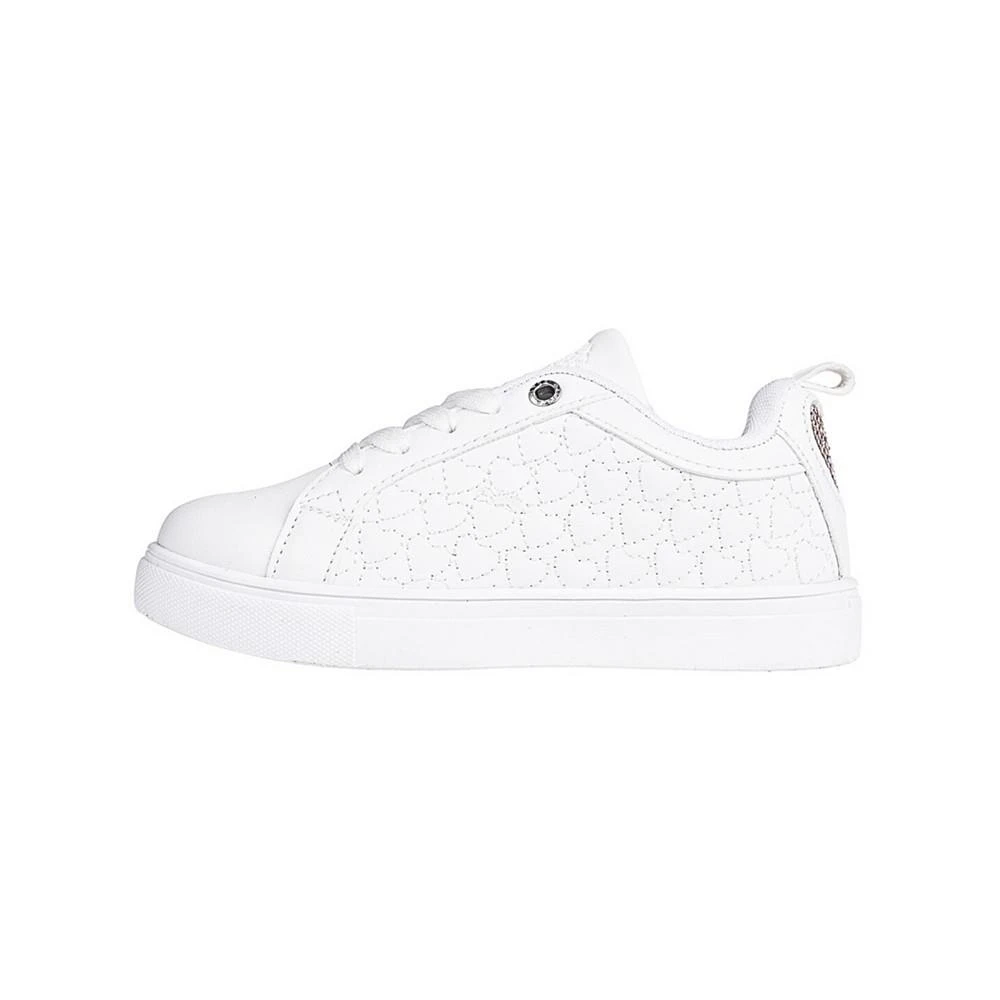 Little Girls Cute Comfortable Court Sneakers with Quilted Hearts 商品