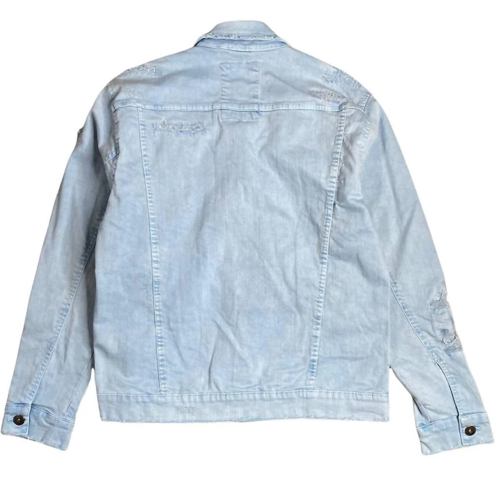 商品JORDAN CRAIG|Men's Mercer Pleated Denim Jacket In Baby Blue,价格¥410,第2张图片详细描述
