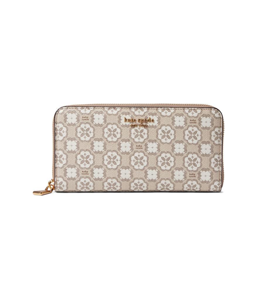 Spade Flower Monogram Coated Canvas Zip Around Continental Wallet