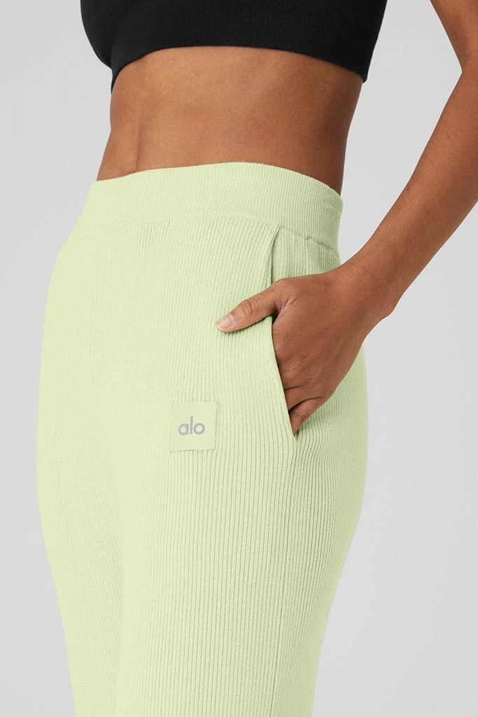 商品Alo|Knit High-Waist Salana Wide Leg Pant - Iced Green Tea,价格¥1104,第4张图片详细描述