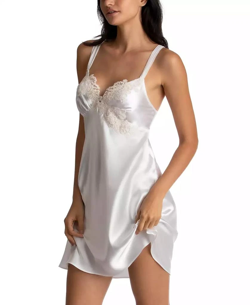 商品Linea Donatella|Sonya Embellished Bridal Satin Chemise Nightgown,价格¥179,第4张图片详细描述