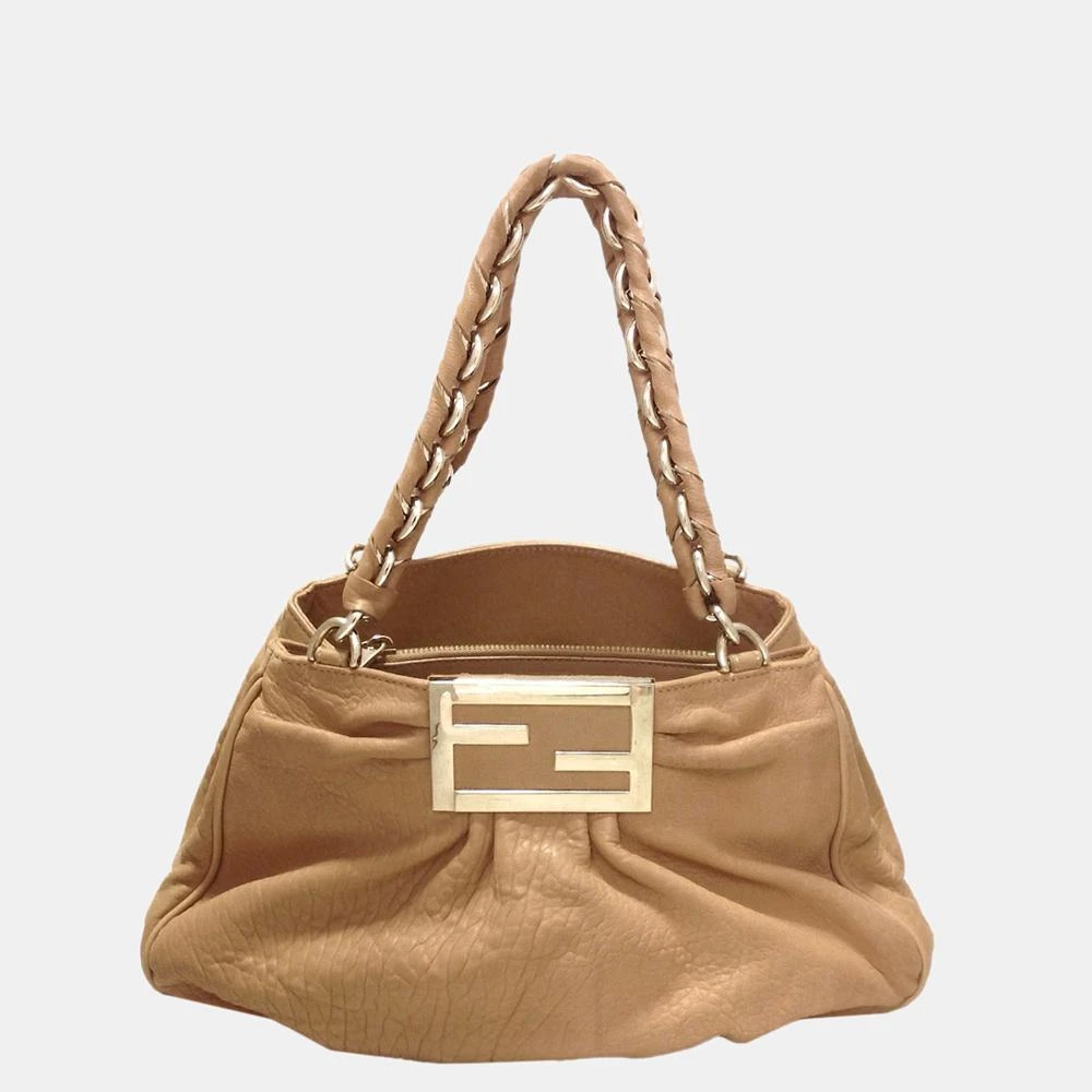商品[二手商品] Fendi|Fendi Brown Mia Leather Shoulder Bag,价格¥4797,第1张图片