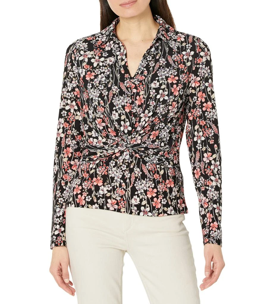 商品Tommy Hilfiger|Long Sleeve Knot Top Floral,价格¥416,第1张图片