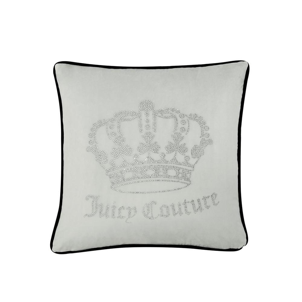 Velvet Rhinestone Crown Decorative Pillow, 20" x 20"商品第1张图片规格展示