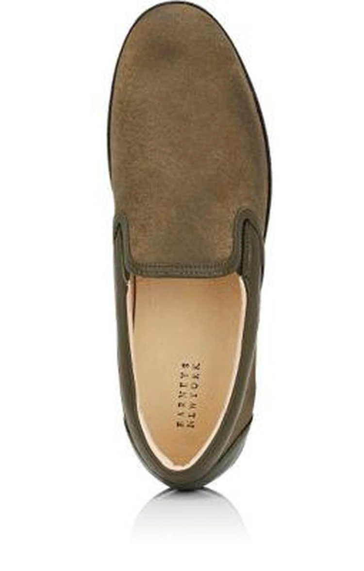 商品Barneys New York|Leather-Trimmed Slip-On Sneakers,价格¥961,第4张图片详细描述