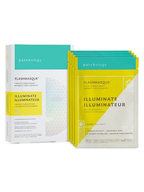 商品Patchology|4-Pack Illuminating FlashMasque Facial Sheets,价格¥229,第1张图片