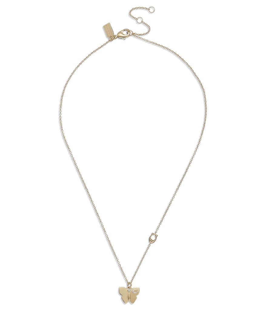 商品Coach|Butterfly Short Pendant Metal Necklace,价格¥537,第1张图片