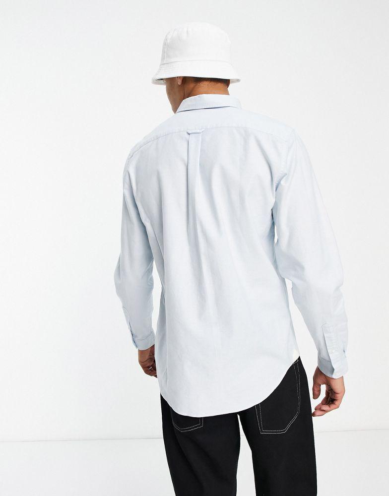 Lacoste oxford long sleeve shirt in light blue商品第2张图片规格展示