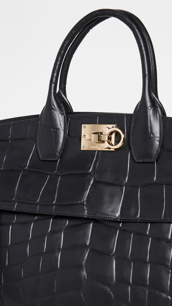 商品Salvatore Ferragamo|Salvatore Ferragamo 菲拉格慕 The Studio 鳄鱼纹效果公文包,价格¥24957,第7张图片详细描述