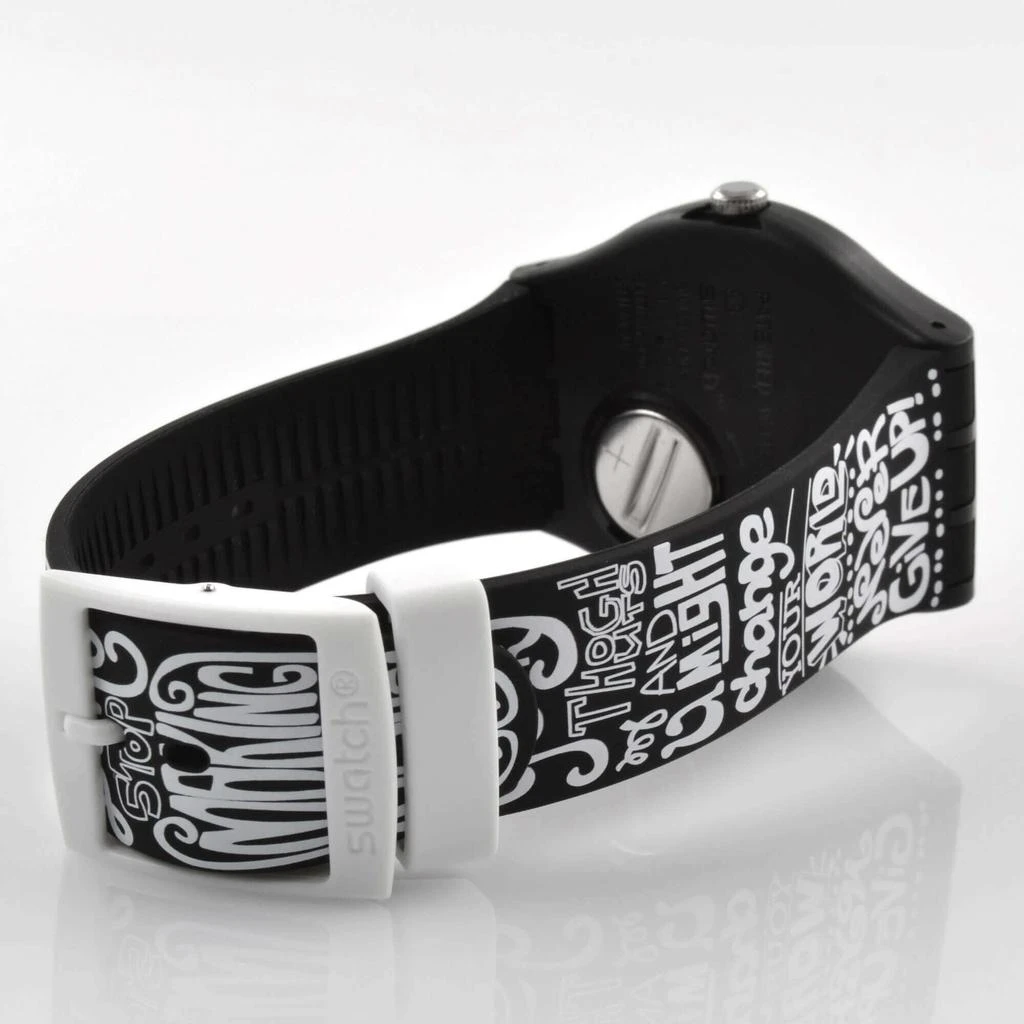 商品Swatch|Swatch Men's Watch - Swatch Out Swiss Quartz Black and White Rubber Strap | SUOB160,价格¥570,第3张图片详细描述