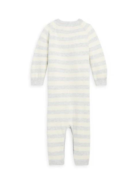 Baby's Striped Cotton Bear Onesie商品第2张图片规格展示