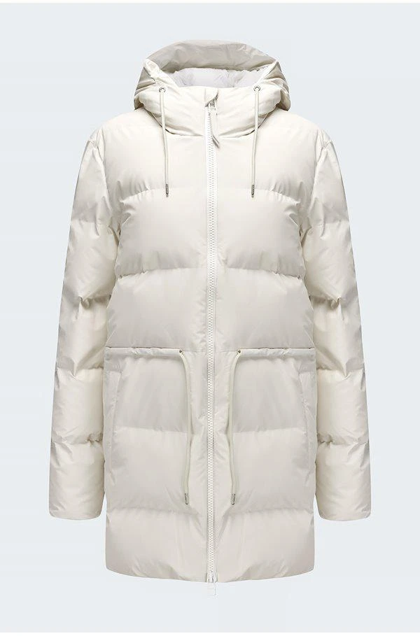 商品RAINS|Rains - Tie Waist Puffer Jacket in Off White,价格¥3368,第1张图片