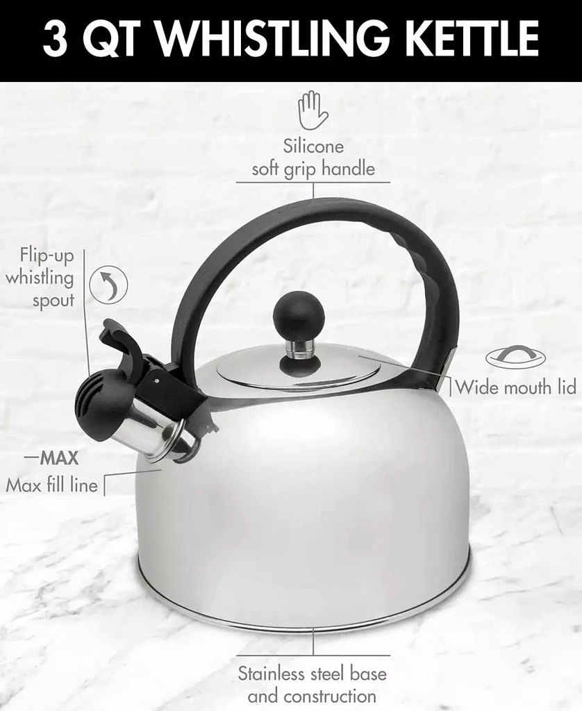 商品Primula|Stainless Steel 2 Quart Today Simon Whistling Kettle,价格¥217,第4张图片详细描述