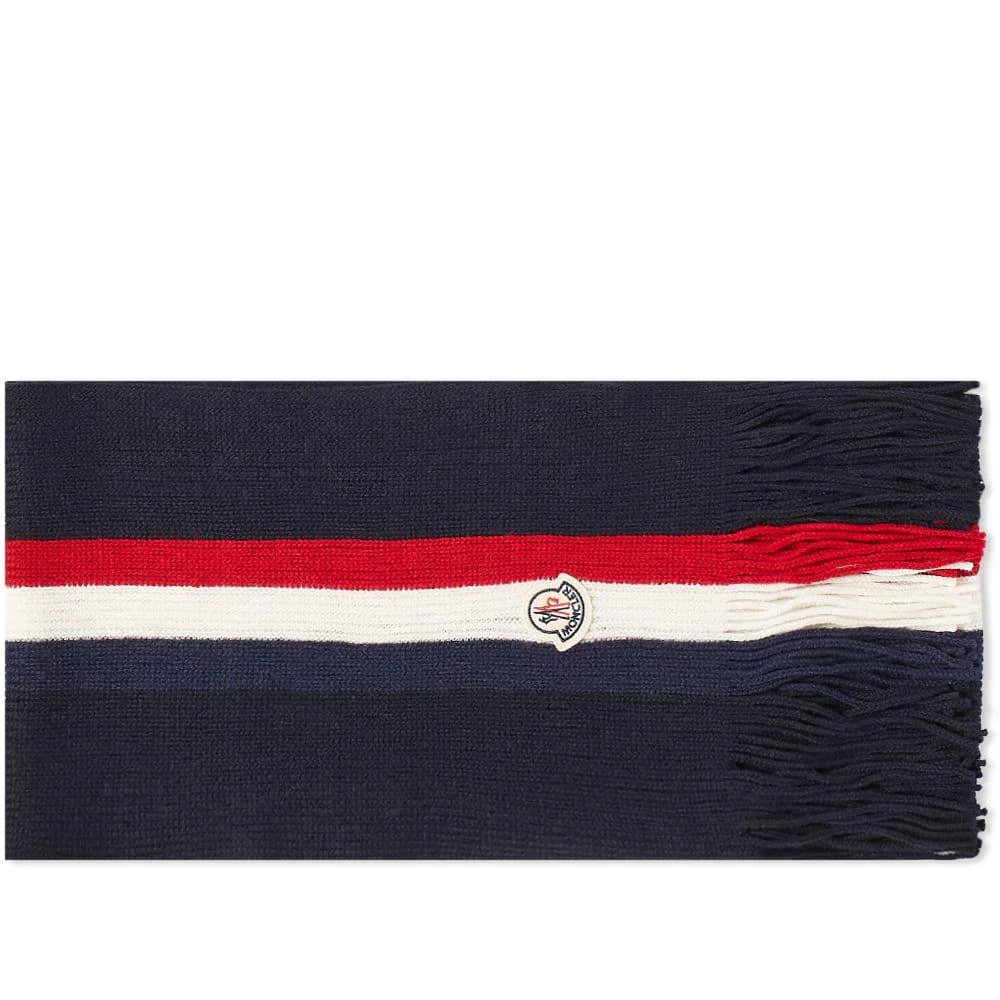 商品Moncler|Moncler Tricolore Striped Logo Scarf,价格¥2428,第1张图片