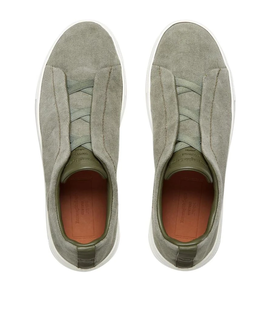 商品Zegna|Canvas Triple Stitch Sneakers,价格¥4865,第4张图片详细描述