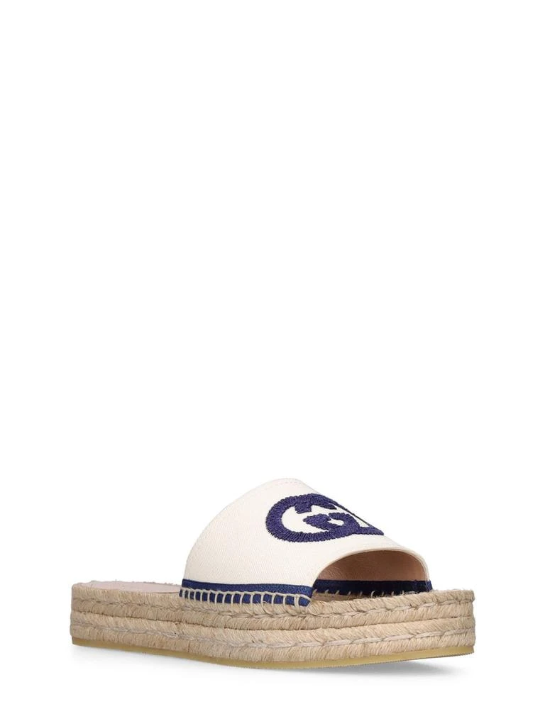 商品Gucci|40mm Pilar Cotton Canvas Espadrilles,价格¥4521,第2张图片详细描述
