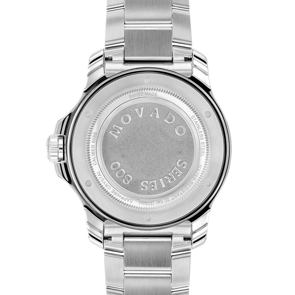 商品Movado|Series 800 Men's Swiss Automatic Silver-Tone Stainless Steel Bracelet Watch 42mm,价格¥17164,第5张图片详细描述