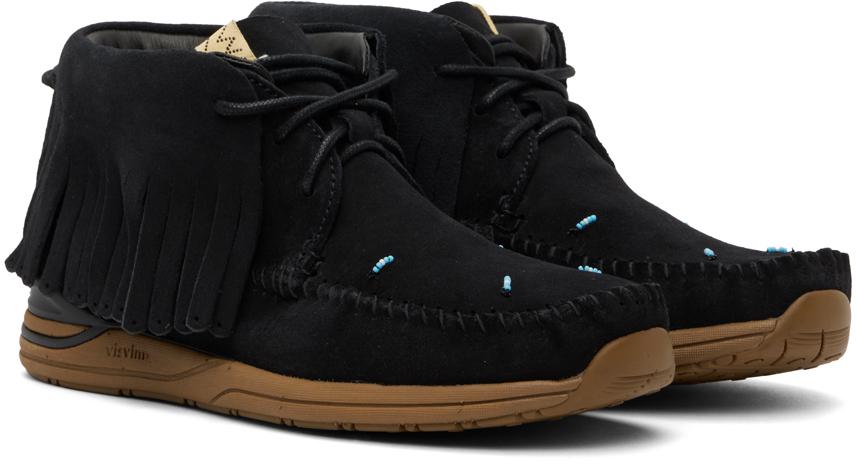 Black Suede Fringed Sneakers商品第4张图片规格展示