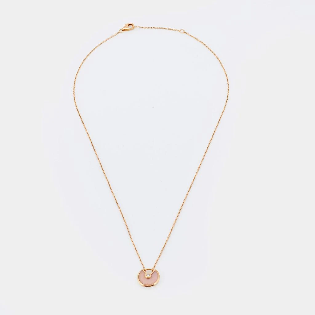 商品[二手商品] Cartier|Cartier Amulette De Cartier Pink Opal Diamond 18k Rose Gold XS Model Necklace ,价格¥11623,第2张图片详细描述