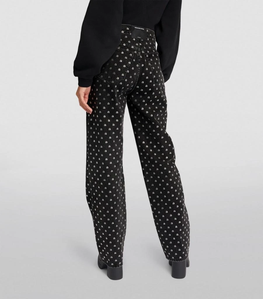 商品Alexander Wang|Crystal-Embellished Logo Jeans,价格¥10414,第4张图片详细描述