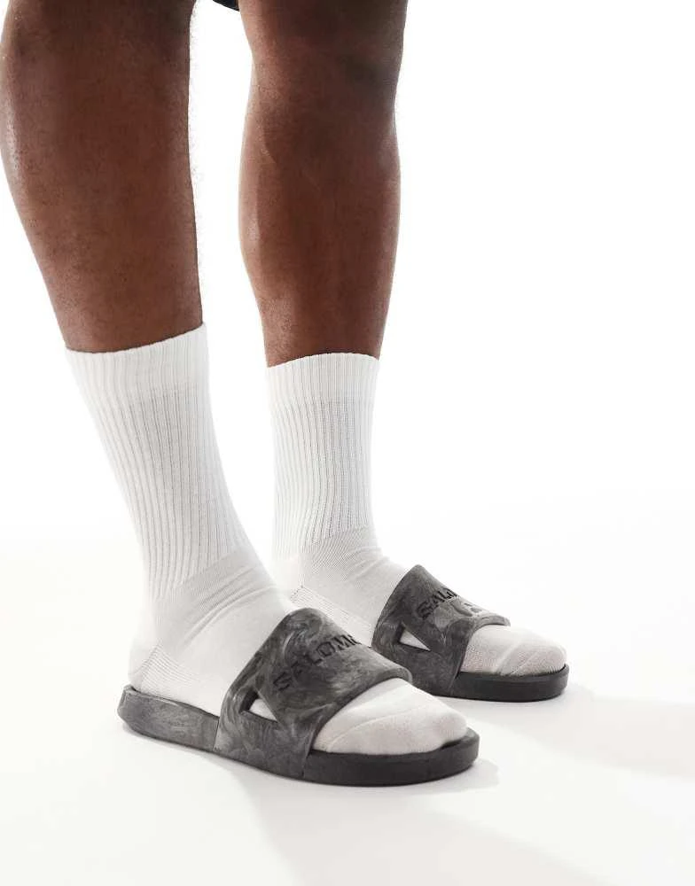 商品Salomon|Salomon Summeride sliders in dark grey,价格¥519,第1张图片