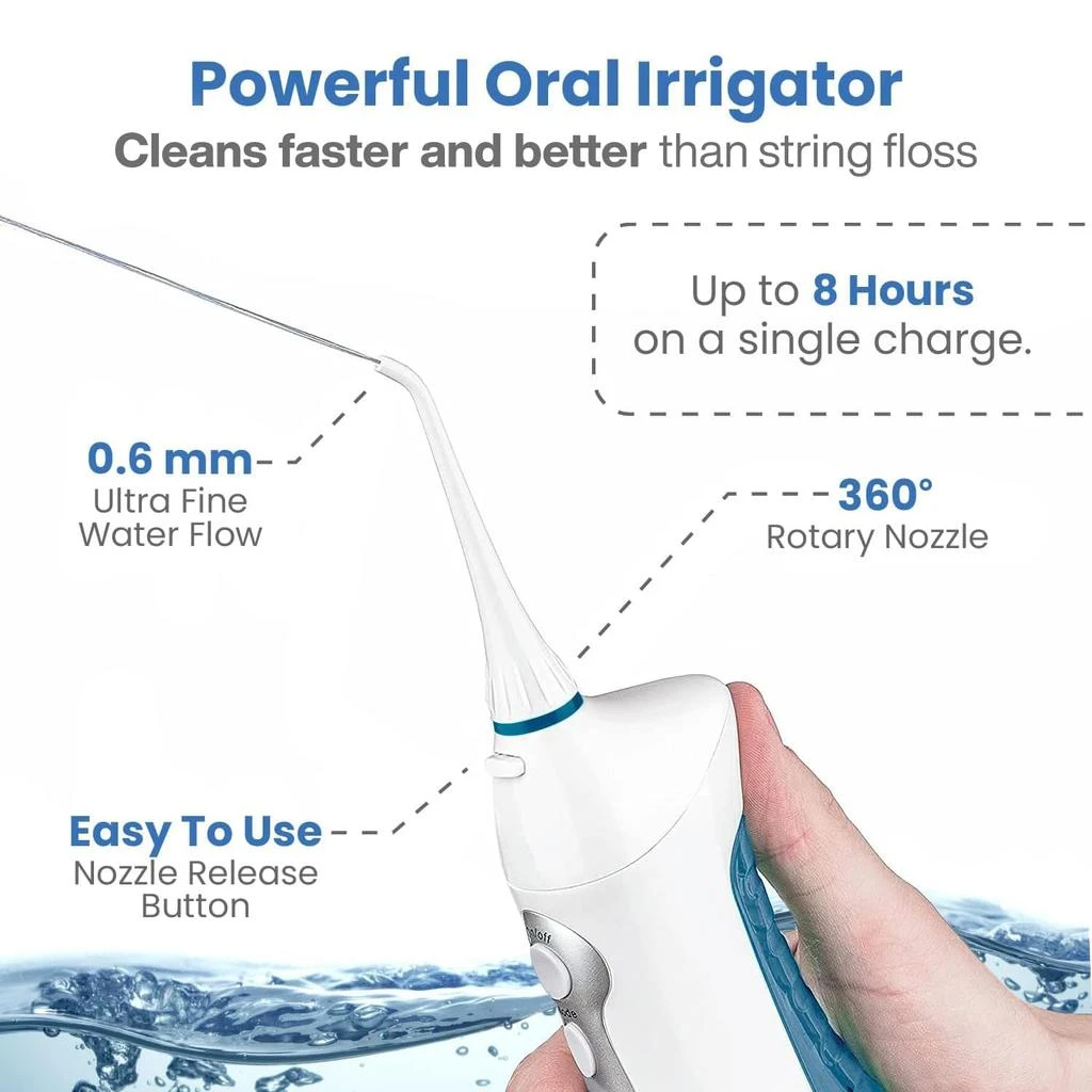 商品AquaSonic|AquaSonic Home Dental Center Rechargeable Power Toothbrush & Smart Water Flosser - Complete Family Oral Care System - 10 Attachments and Tips Included - Various Modes & Timers (White),价格¥500,�第4张图片详细描述