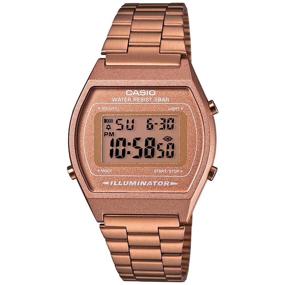 商品Casio|Men's Digital Vintage Rose Gold-Tone Stainless Steel Bracelet Watch 39x39mm B640WC-5AMV,价格¥564,第1张图片