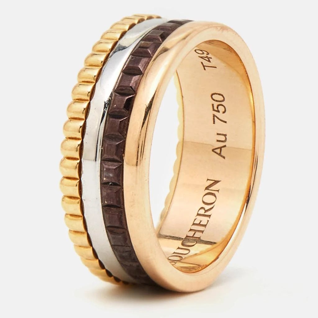 商品[二手商品] Boucheron| Quatre Classique Brown Pvd 18K Three Tone Gold Ring,价格¥39822,第1张图片