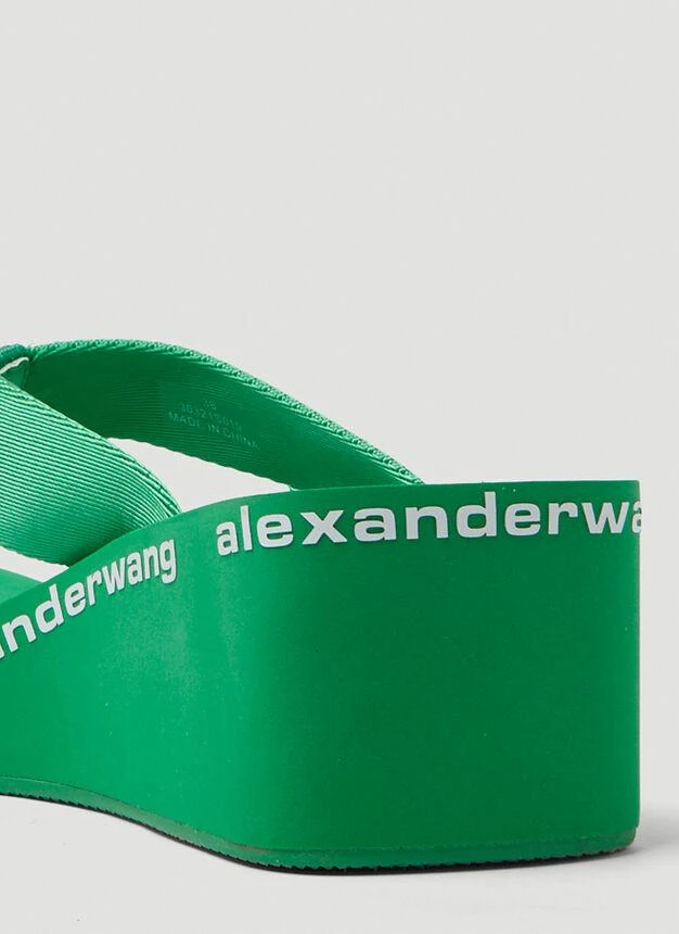 商品Alexander Wang|AW Wedge Flip Flops in Green,价格¥1291,第5张图片详细描述