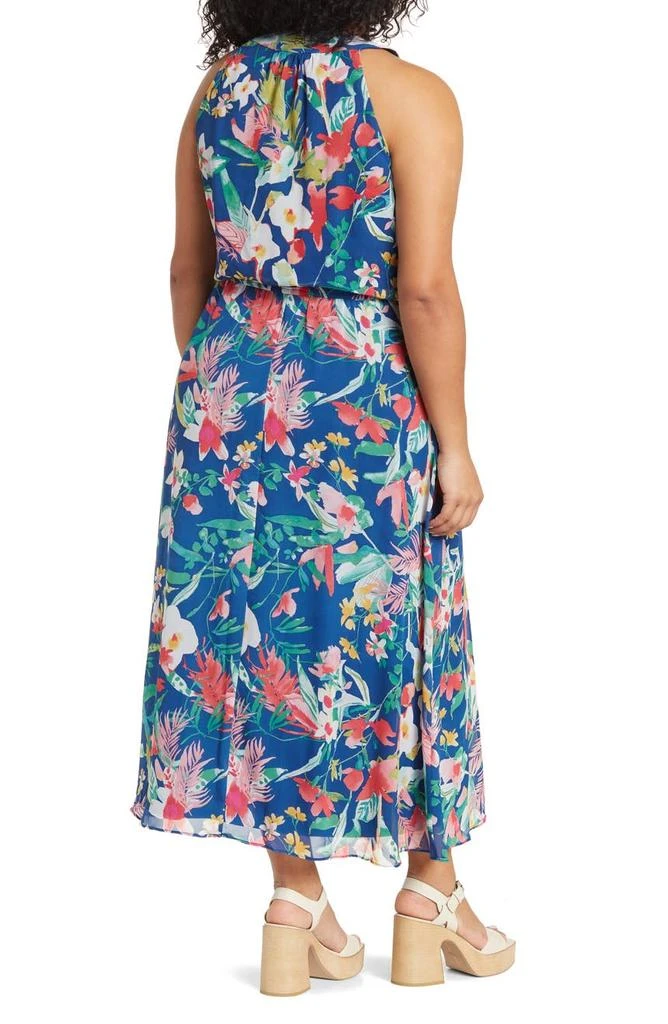 商品Sandra Darren|Tie Neck Sleeveless Floral Print Maxi Dress,价格¥246,第2张图片详细描述