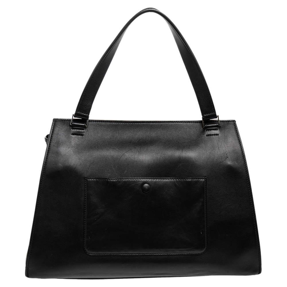 Celine Black/Beige Leather Large Edge Top Handle Bag商品第4张图片规格展示