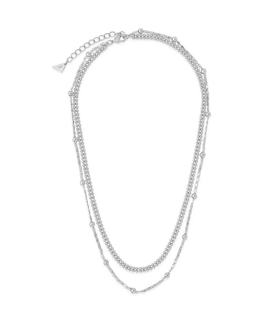 商品Sterling Forever|Women's Layered Beaded Silver Plated Chain Necklace,价格¥404,第2张图片详细描述