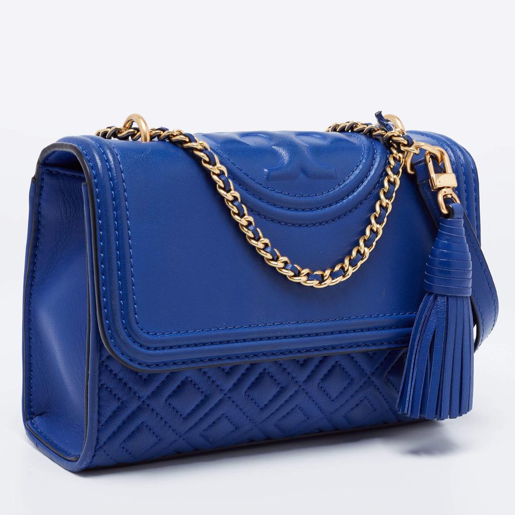 商品[二手商品] Tory Burch|Tory Burch Royal Blue Leather Small Fleming Crossbody Bag,价格¥2911,第5张图片详细描述