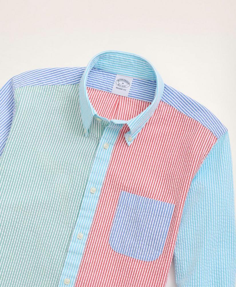 Regent Regular-Fit Sport Shirt, Seersucker Fun Stripe商品第2张图片规格展示