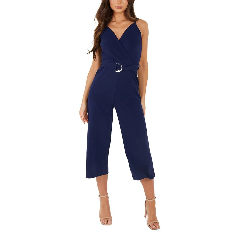 商品QUIZ|Juniors' Belted Wide-Leg Jumpsuit,价格¥297,第1张图片